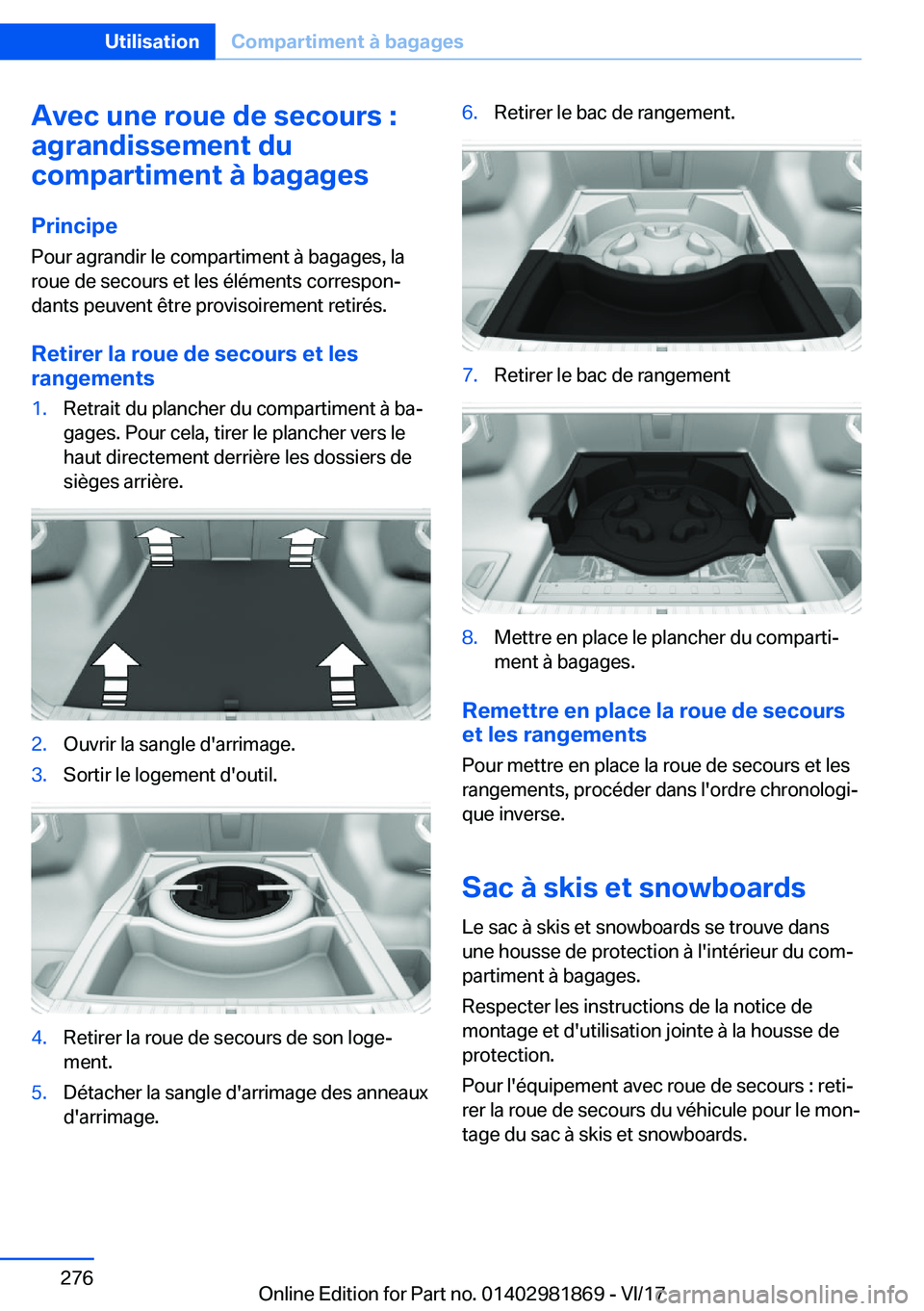 BMW 5 SERIES 2018  Notices Demploi (in French) �A�v�e�c��u�n�e��r�o�u�e��d�e��s�e�c�o�u�r�s��:
�a�g�r�a�n�d�i�s�s�e�m�e�n�t��d�u
�c�o�m�p�a�r�t�i�m�e�n�t��