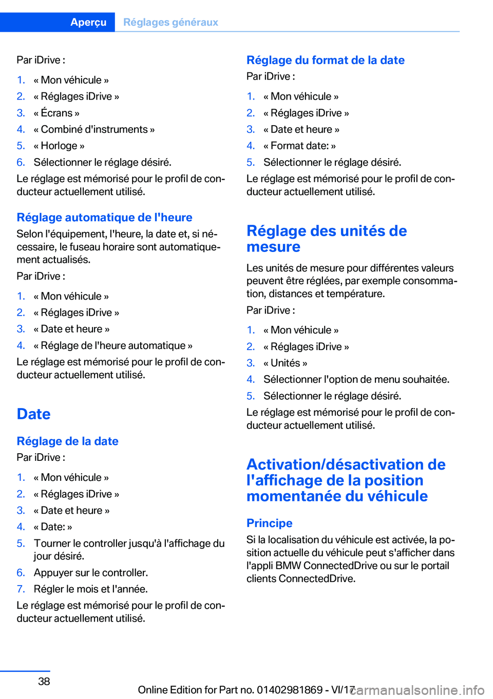 BMW 5 SERIES 2018  Notices Demploi (in French) �P�a�r� �i�D�r�i�v�e� �:�1�.�k� �M�o�n� �v�é�h�i�c�u�l�e� �{�2�.�k� �R�é�g�l�a�g�e�s� �i�D�r�i�v�e� �{�3�.�k� �É�c�r�a�n�s� �{�4�.�k� �C�o�m�b�i�n�é� �d�'�i�n�s�t�r�u�m�e�n�t�s� �{�5�.�k� �H�o