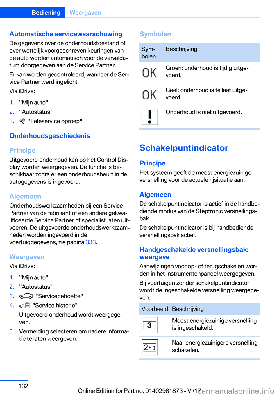 BMW 5 SERIES 2018  Instructieboekjes (in Dutch) �A�u�t�o�m�a�t�i�s�c�h�e��s�e�r�v�i�c�e�w�a�a�r�s�c�h�u�w�i�n�g�D�e� �g�e�g�e�v�e�n�s� �o�v�e�r� �d�e� �o�n�d�e�r�h�o�u�d�s�t�o�e�s�t�a�n�d� �o�f
�o�v�e�r� �w�e�t�t�e�l�i�j�k� �v�o�o�r�g�e�s�c�h�r�e�