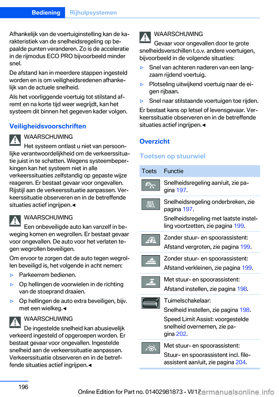 BMW 5 SERIES 2018  Instructieboekjes (in Dutch) �A�f�h�a�n�k�e�l�i�j�k� �v�a�n� �d�e� �v�o�e�r�t�u�i�g�i�n�s�t�e�l�l�i�n�g� �k�a�n� �d�e� �k�a#j
�r�a�k�t�e�r�i�s�t�i�e�k� �v�a�n� �d�e� �s�n�e�l�h�e�i�d�s�r�e�g�e�l�i�n�g� �o�p� �b�e#j
�p�a�a�l�d�e� 