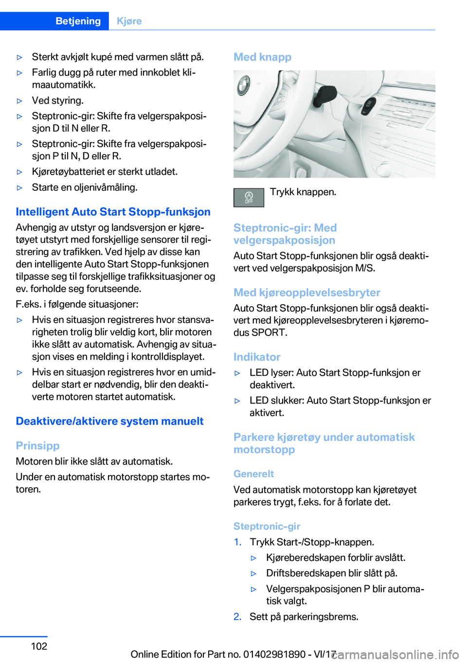 BMW 5 SERIES 2018  InstruksjonsbØker (in Norwegian) 'y�S�t�e�r�k�t� �a�v�k�j�