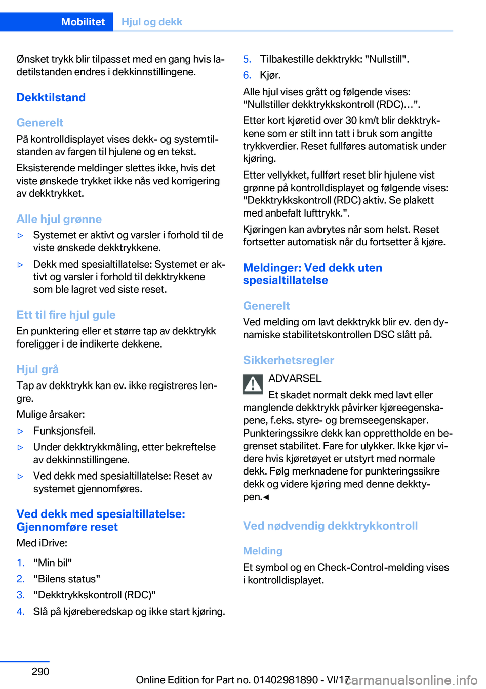 BMW 5 SERIES 2018  InstruksjonsbØker (in Norwegian) �