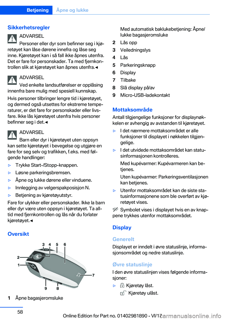 BMW 5 SERIES 2018  InstruksjonsbØker (in Norwegian) �S�i�k�k�e�r�h�e�t�s�r�e�g�l�e�r�A�D�V�A�R�S�E�L
�P�e�r�s�o�n�e�r� �e�l�l�e�r� �d�y�r� �s�o�m� �b�e�f�i�n�n�e�r� �s�e�g� �i� �k�j�