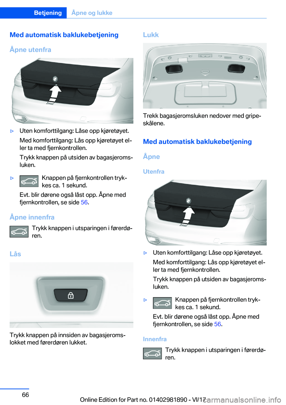 BMW 5 SERIES 2018  InstruksjonsbØker (in Norwegian) �M�e�d��a�u�t�o�m�a�t�i�s�k��b�a�k�l�u�k�e�b�e�t�j�e�n�i�n�g�