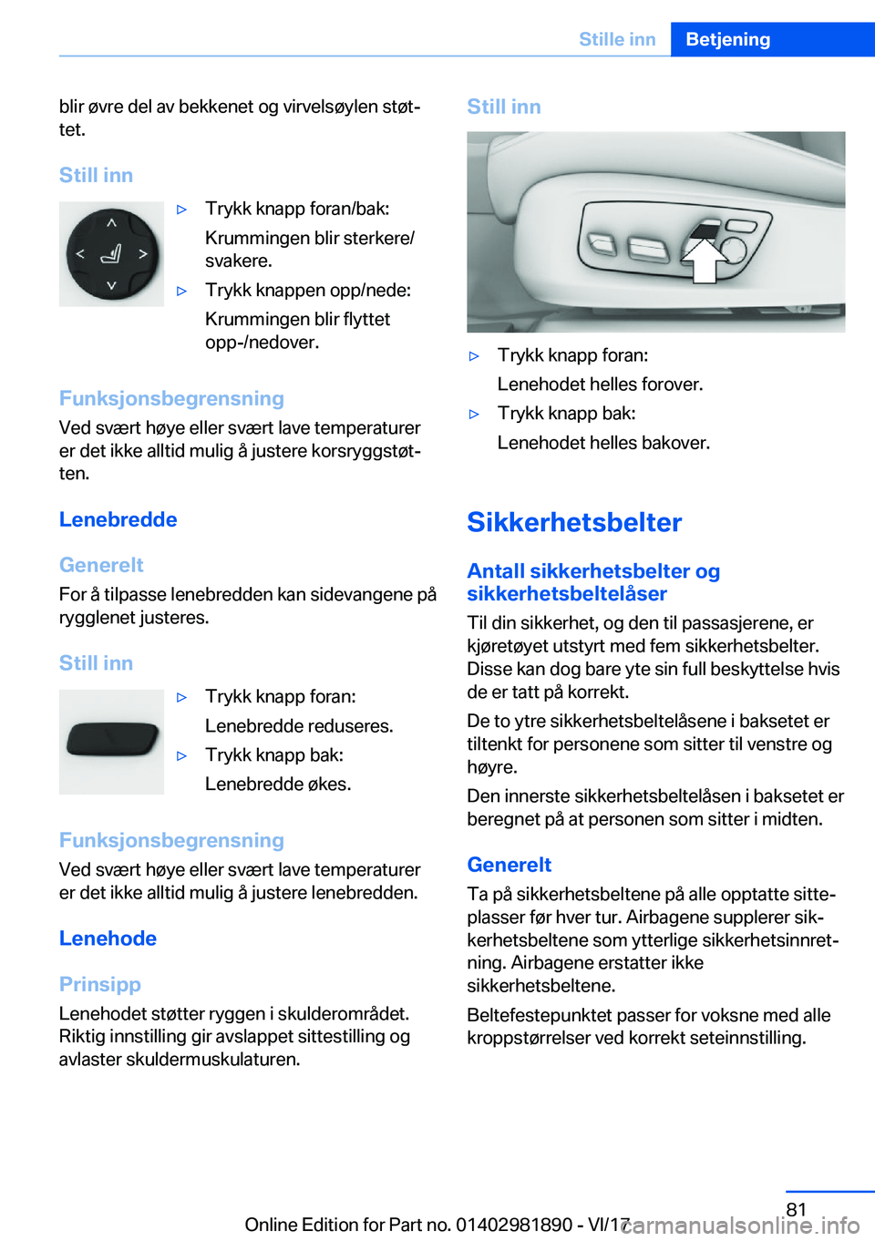 BMW 5 SERIES 2018  InstruksjonsbØker (in Norwegian) �b�l�i�r� �