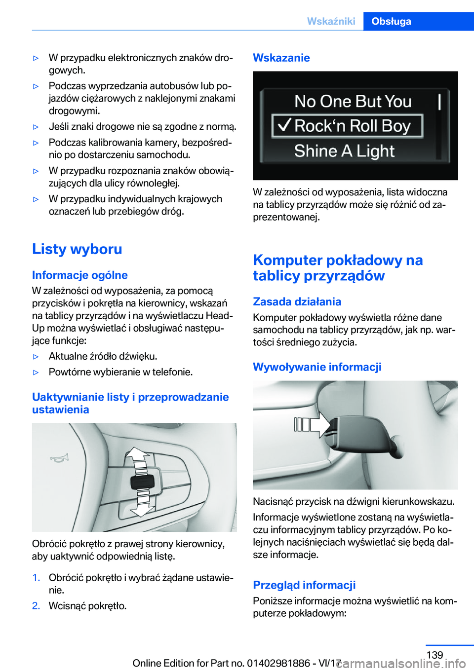 BMW 5 SERIES 2018  Instrukcja obsługi (in Polish) 'y�W� �p�r�z�y�p�a�d�k�u� �e�l�e�k�t�r�o�n�i�c�z�n�y�c�h� �z�n�a�k�