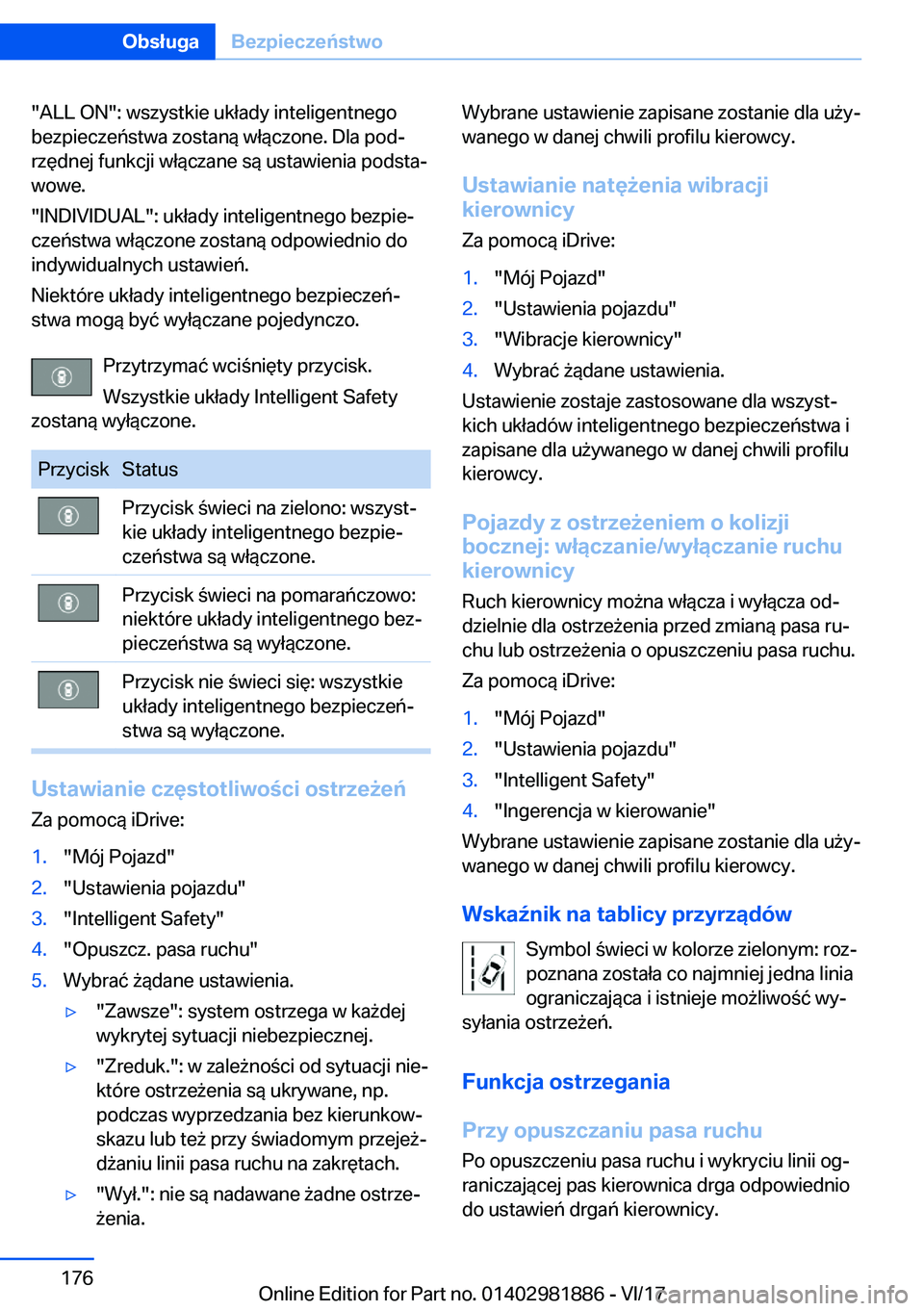 BMW 5 SERIES 2018  Instrukcja obsługi (in Polish) �"�A�L�L� �O�N�"�:� �w�s�z�y�s�t�k�i�e� �u�k�ł�a�d�y� �i�n�t�e�l�i�g�e�n�t�n�e�g�o�b�e�z�p�i�e�c�z�e�