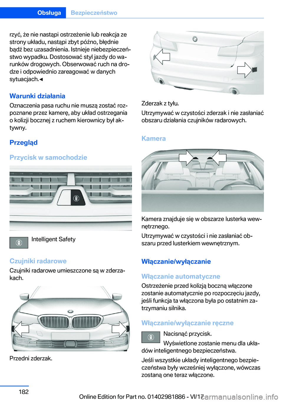 BMW 5 SERIES 2018  Instrukcja obsługi (in Polish) �r�z�y�