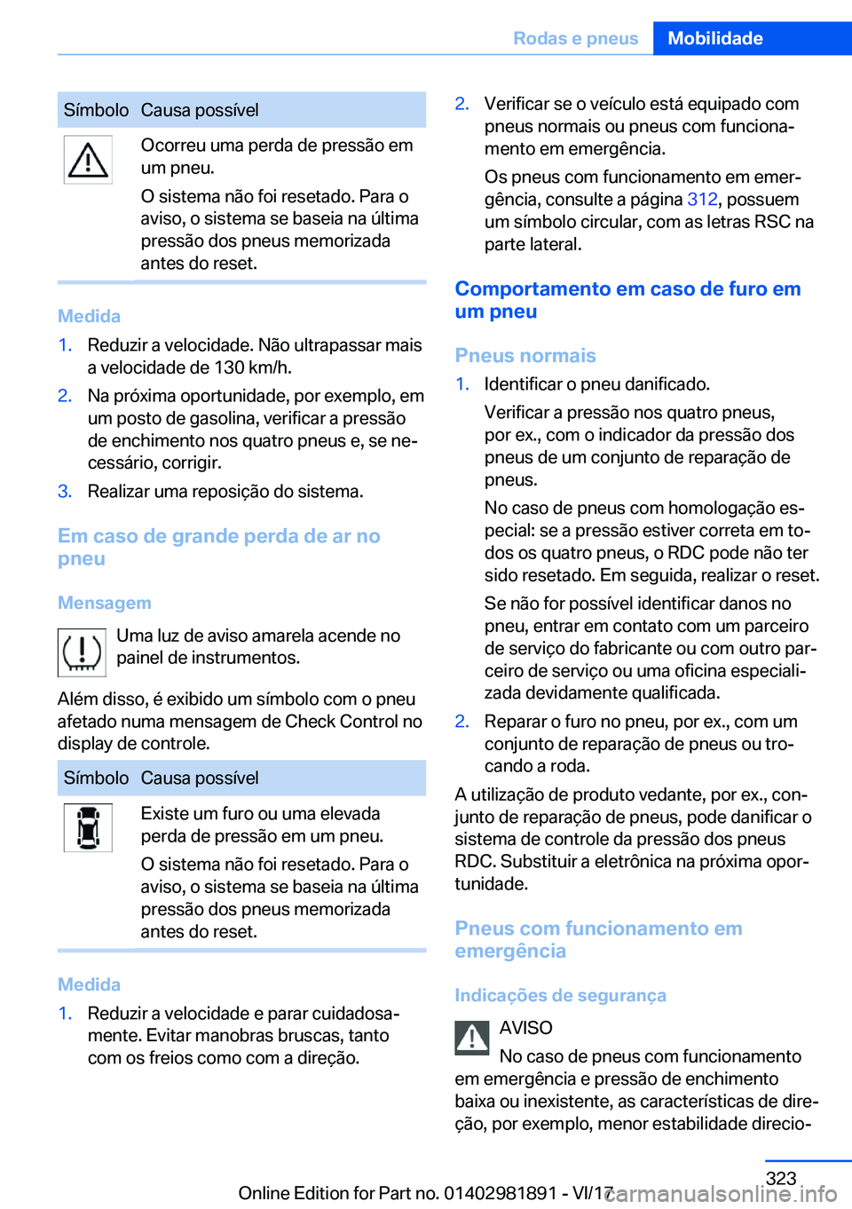 BMW 5 SERIES 2018  Manual do condutor (in Portuguese) �S�
