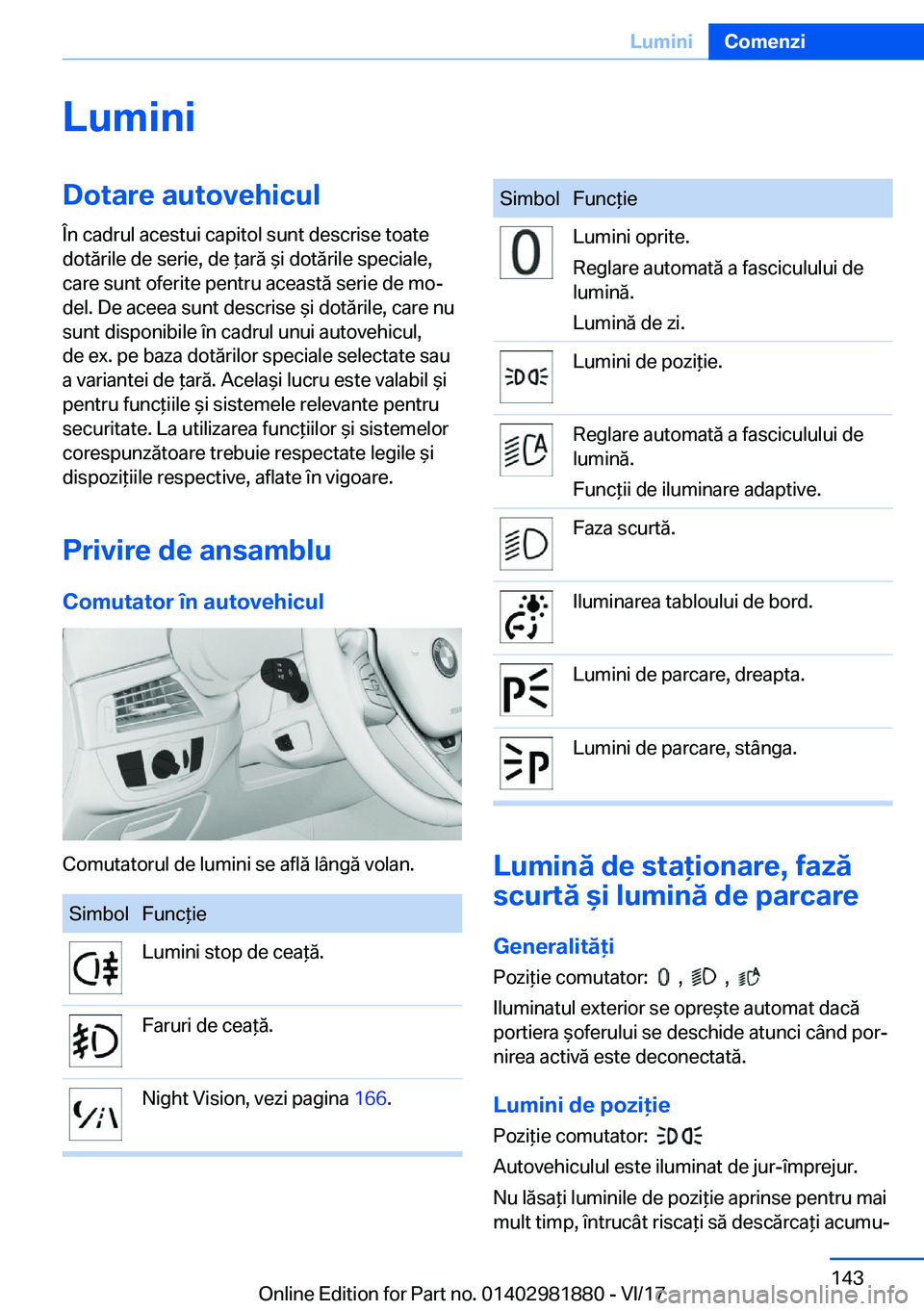 BMW 5 SERIES 2018  Ghiduri De Utilizare (in Romanian) �L�u�m�i�n�i�D�o�t�a�r�e��a�u�t�o�v�e�h�i�c�u�l
�