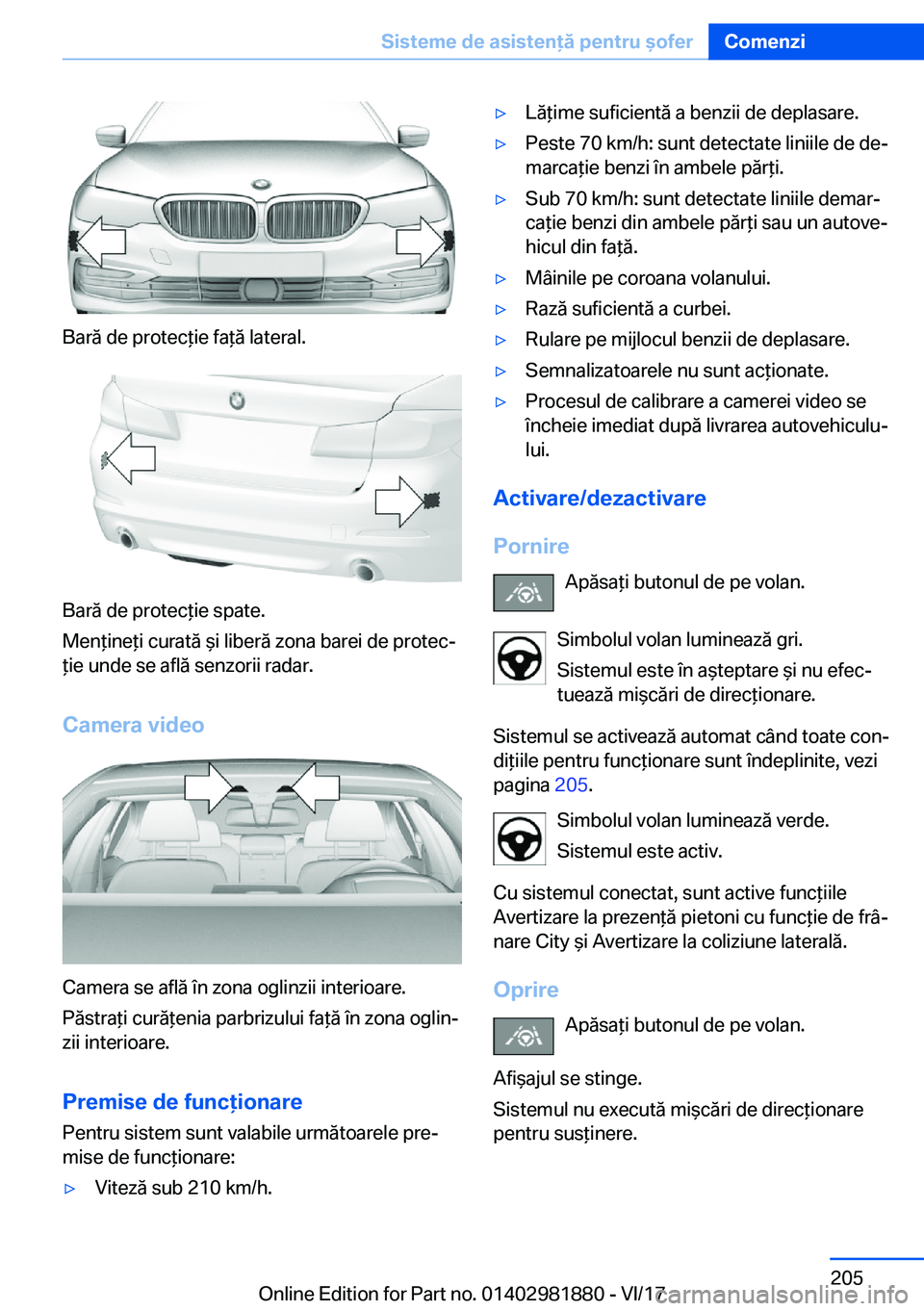 BMW 5 SERIES 2018  Ghiduri De Utilizare (in Romanian) �B�a�r�