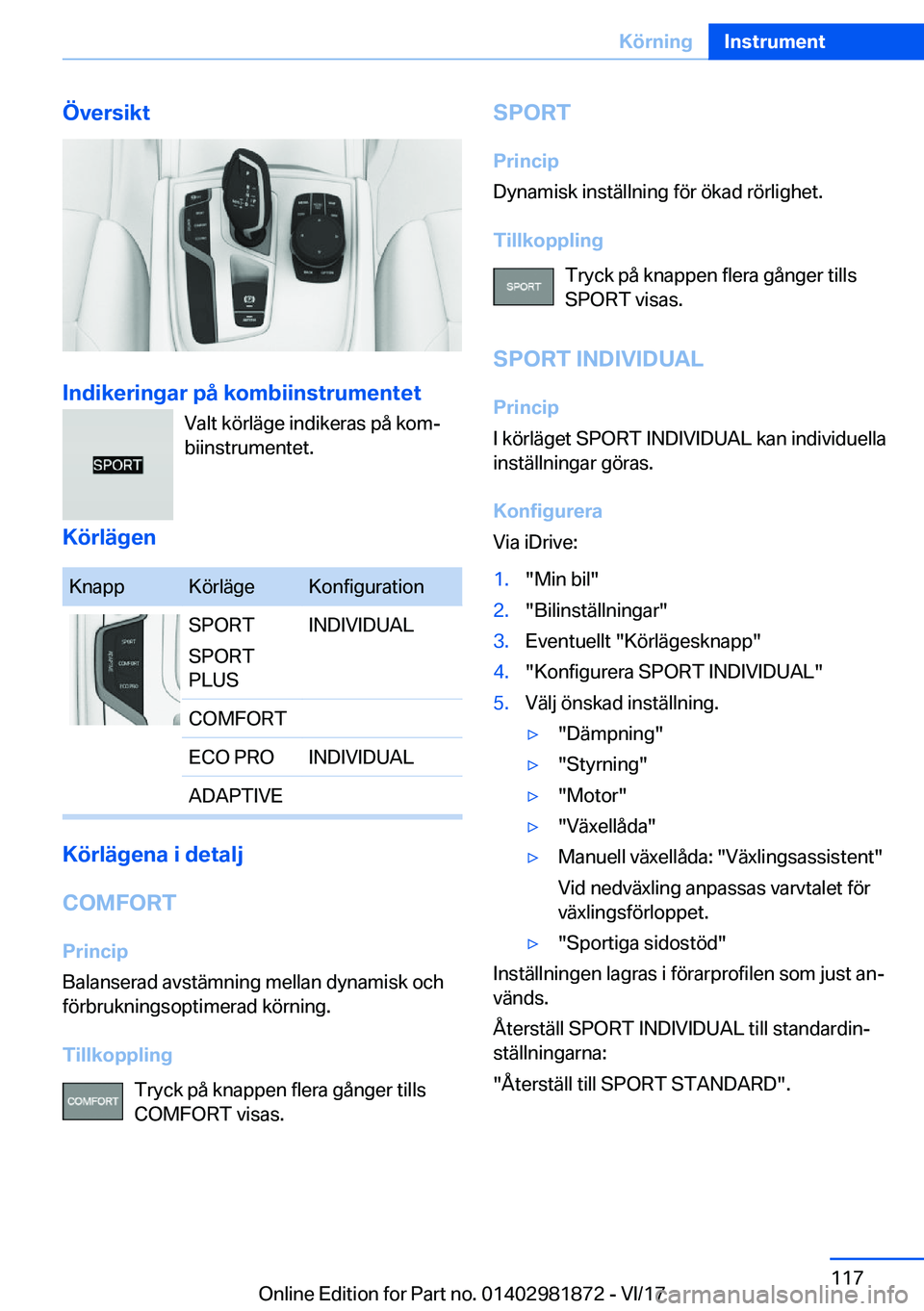 BMW 5 SERIES 2018  InstruktionsbÖcker (in Swedish) �