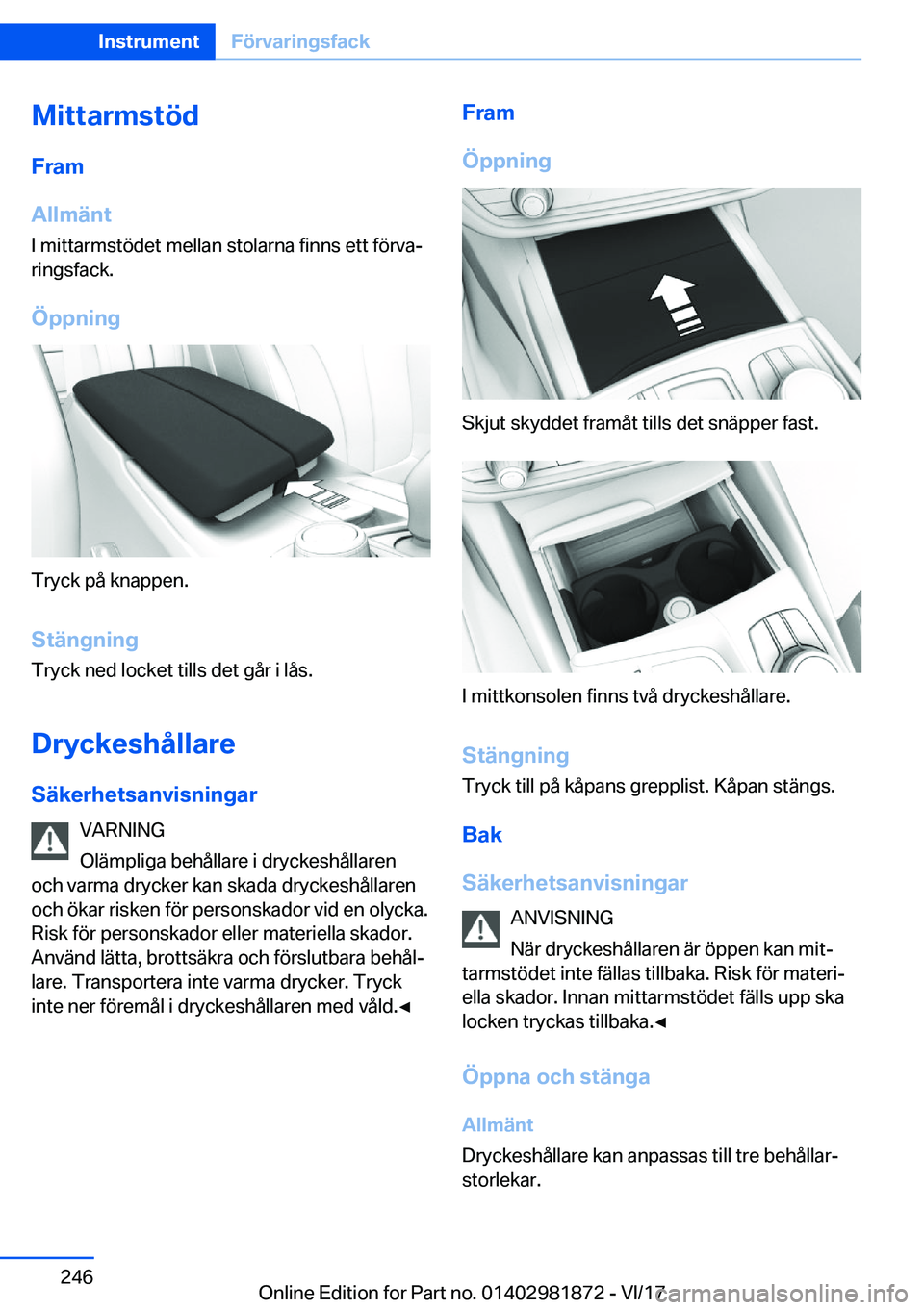 BMW 5 SERIES 2018  InstruktionsbÖcker (in Swedish) �M�i�t�t�a�r�m�s�t�