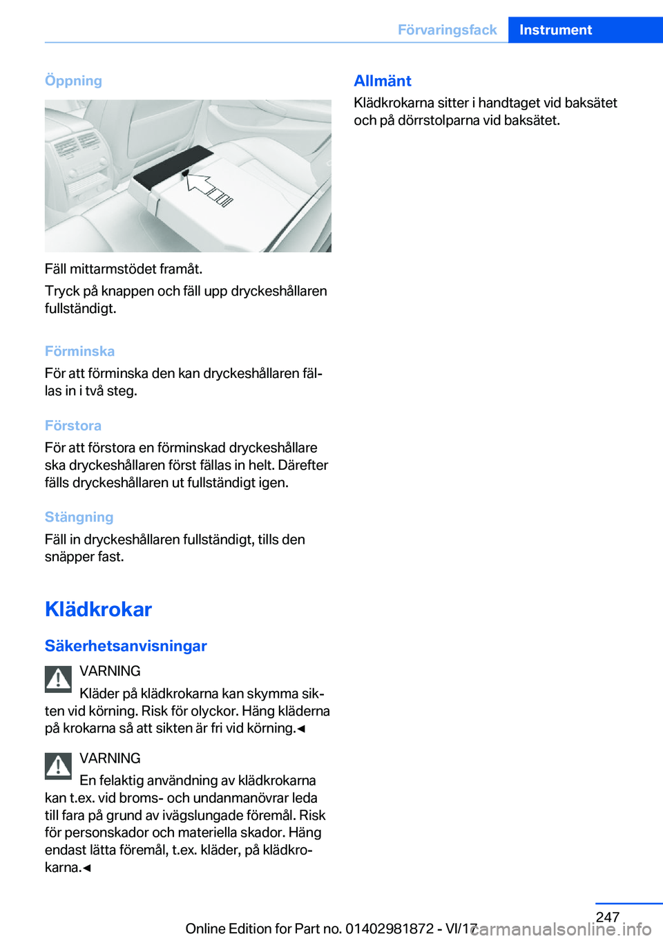 BMW 5 SERIES 2018  InstruktionsbÖcker (in Swedish) �