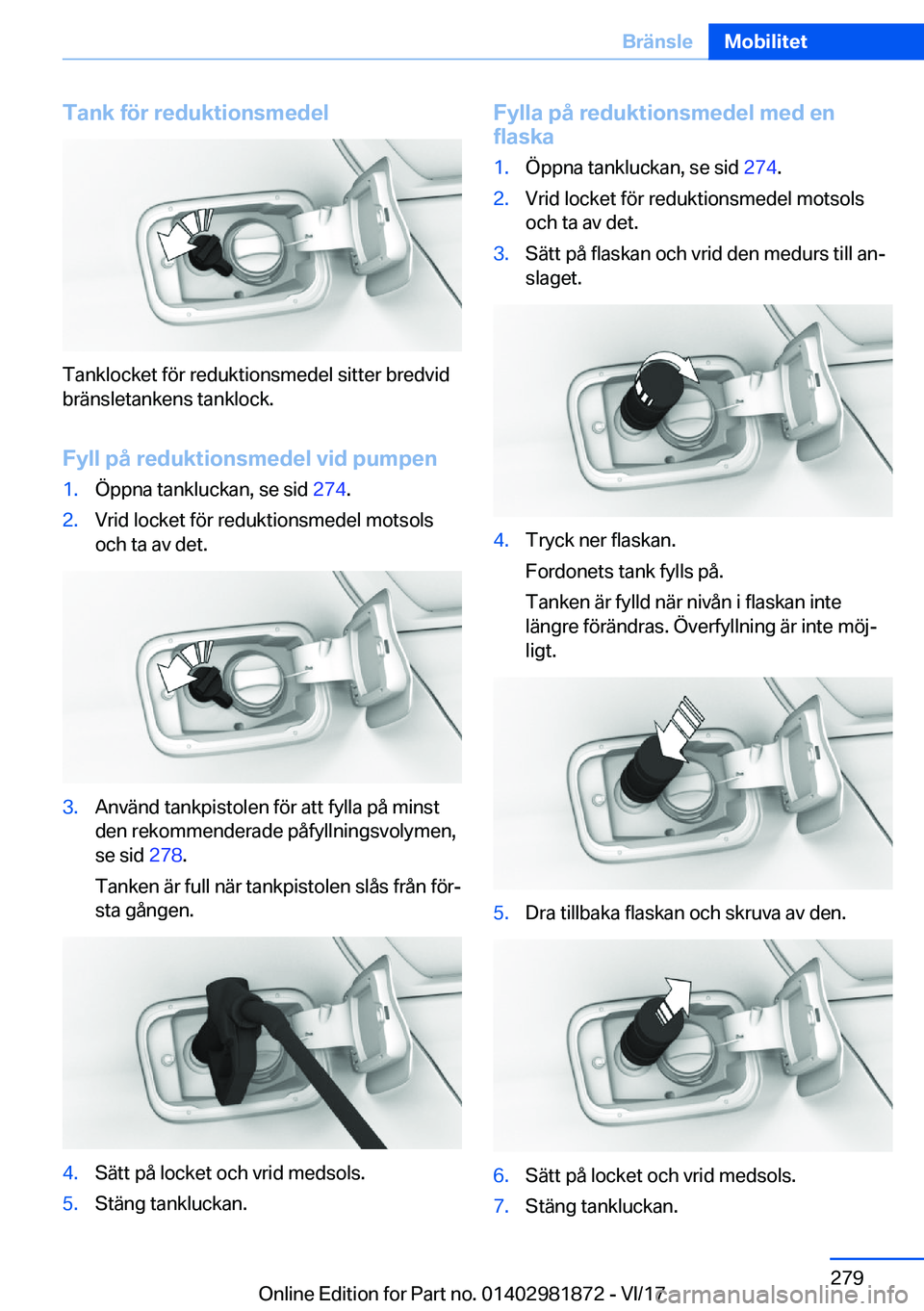 BMW 5 SERIES 2018  InstruktionsbÖcker (in Swedish) �T�a�n�k��f�