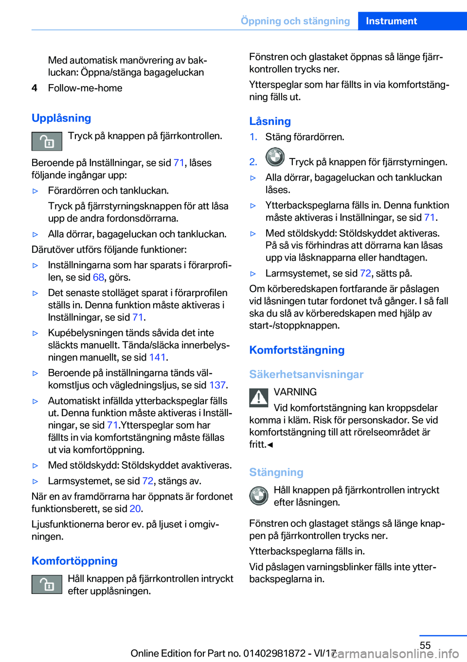 BMW 5 SERIES 2018  InstruktionsbÖcker (in Swedish) �M�e�d� �a�u�t�o�m�a�t�i�s�k� �m�a�n�ö�v�r�e�r�i�n�g� �a�v� �b�a�k#j�l�u�c�k�a�n�:� �