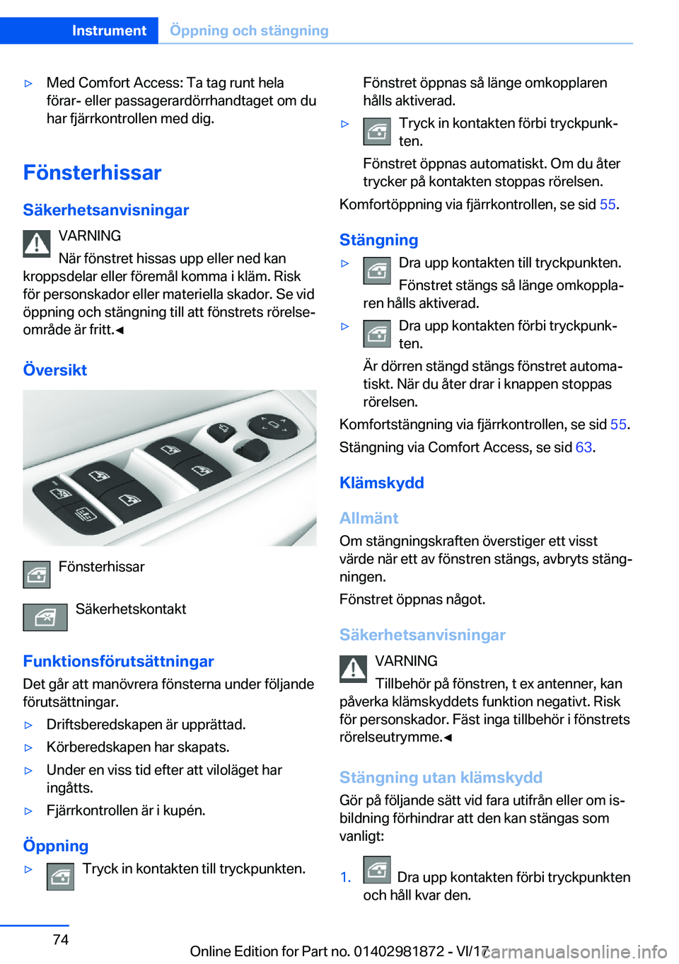 BMW 5 SERIES 2018  InstruktionsbÖcker (in Swedish) 'y�M�e�d� �C�o�m�f�o�r�t� �A�c�c�e�s�s�:� �T�a� �t�a�g� �r�u�n�t� �h�e�l�a�f�ö�r�a�r�-� �e�l�l�e�r� �p�a�s�s�a�g�e�r�a�r�d�ö�r�r�h�a�n�d�t�a�g�e�t� �o�m� �d�u�h�a�r� �f�j�ä�r�r�k�o�n�t�r�o�l�l�
