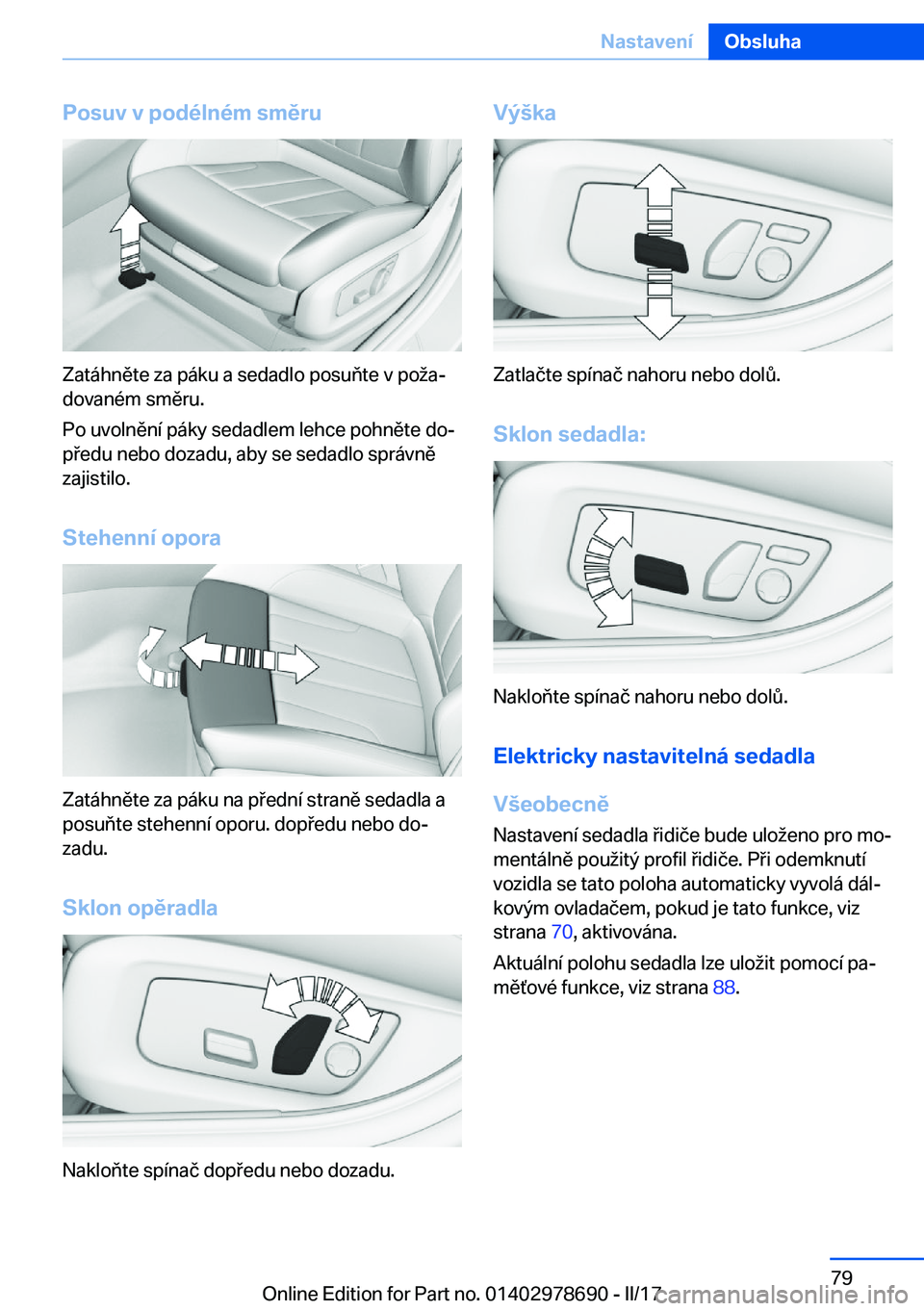BMW 5 SERIES 2017  Návod na použití (in Czech) �P�o�s�u�v��v��p�o�d�é�l�n�é�m��s�m�