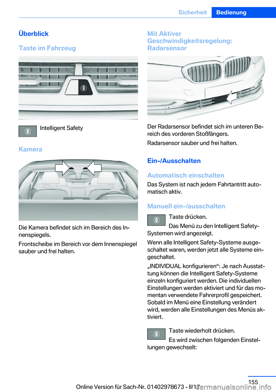 BMW 5 SERIES 2017  Betriebsanleitungen (in German) �