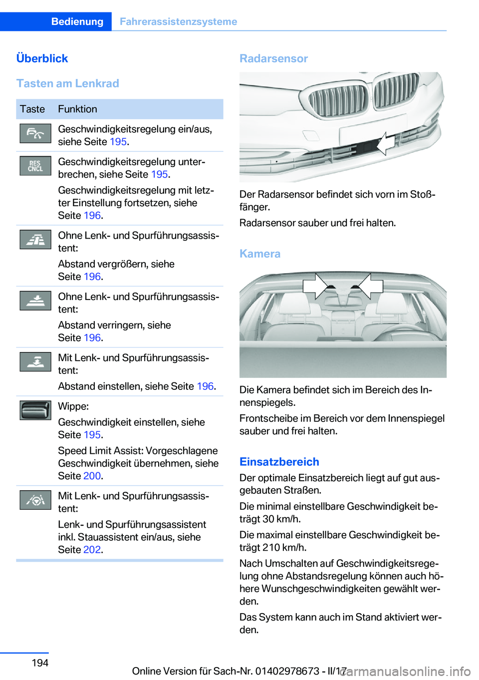 BMW 5 SERIES 2017  Betriebsanleitungen (in German) �