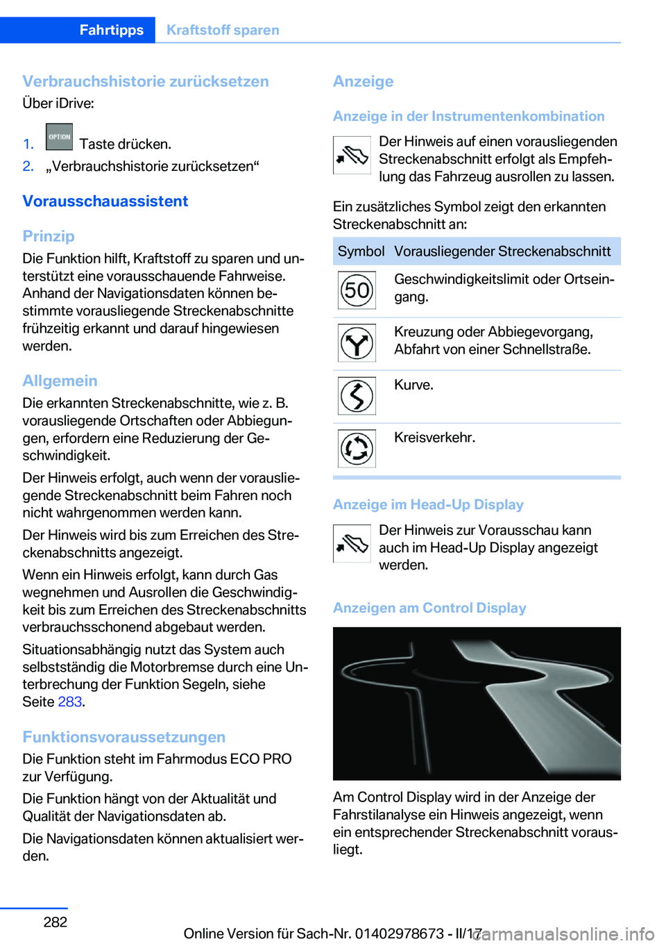 BMW 5 SERIES 2017  Betriebsanleitungen (in German) �V�e�r�b�r�a�u�c�h�s�h�i�s�t�o�r�i�e��z�u�r�
