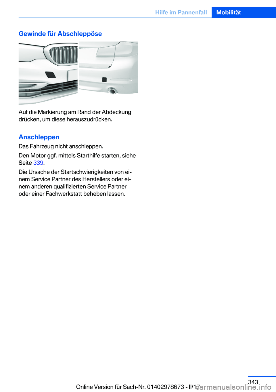 BMW 5 SERIES 2017  Betriebsanleitungen (in German) �G�e�w�i�n�d�e��f�