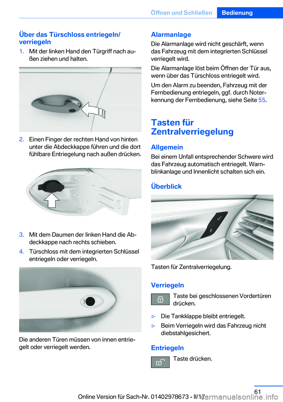 BMW 5 SERIES 2017  Betriebsanleitungen (in German) �
