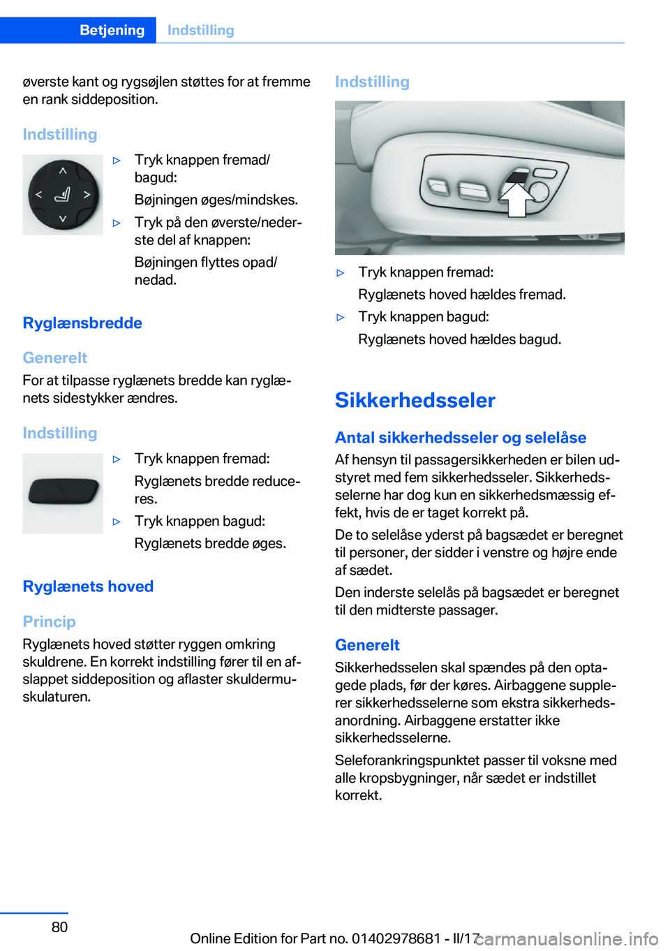 BMW 5 SERIES 2017  InstruktionsbØger (in Danish) �