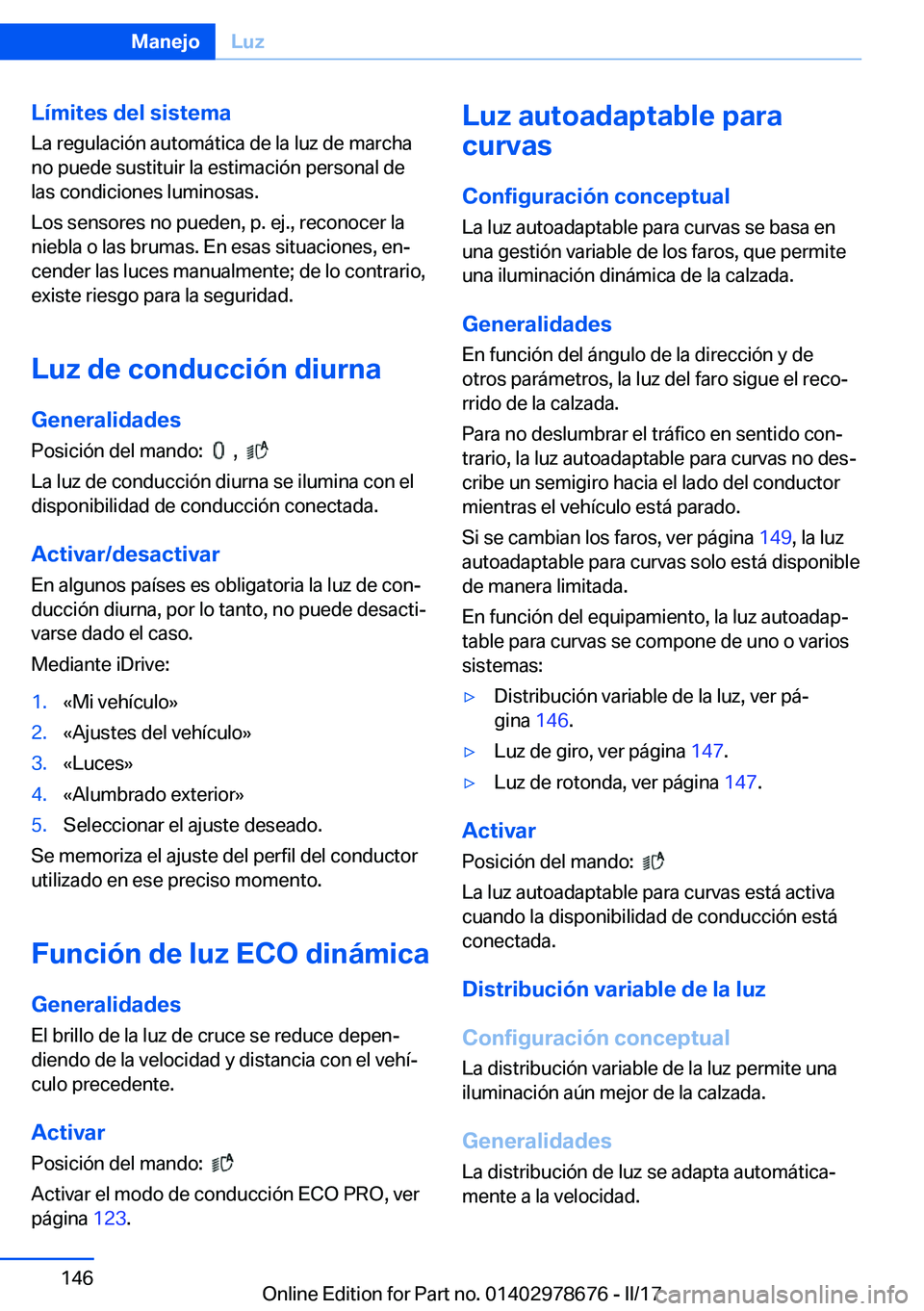BMW 5 SERIES 2017  Manuales de Empleo (in Spanish) �L�