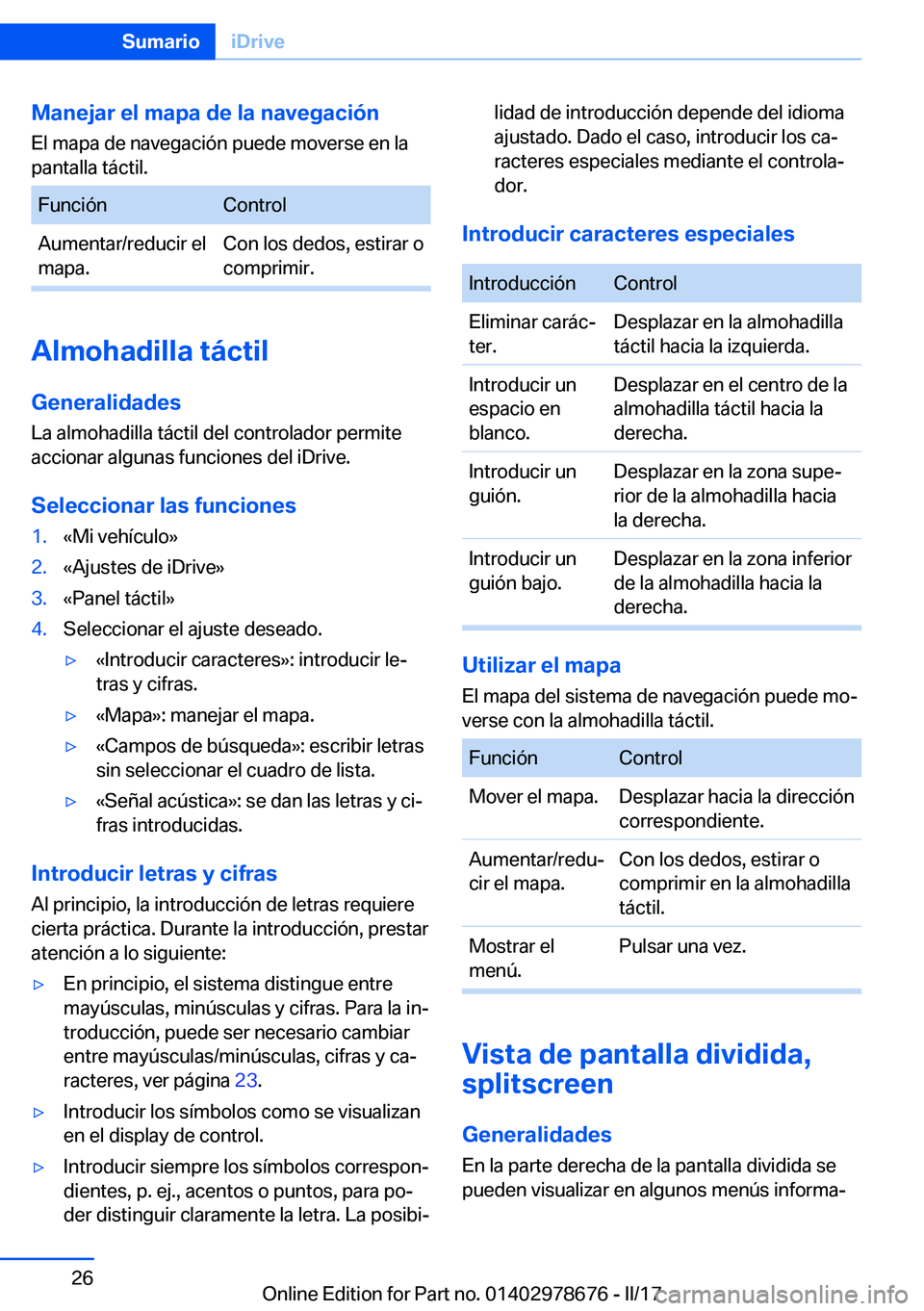 BMW 5 SERIES 2017  Manuales de Empleo (in Spanish) �M�a�n�e�j�a�r��e�l��m�a�p�a��d�e��l�a��n�a�v�e�g�a�c�i�