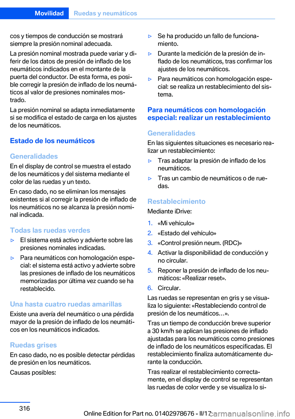 BMW 5 SERIES 2017  Manuales de Empleo (in Spanish) �c�o�s� �y� �t�i�e�m�p�o�s� �d�e� �c�o�n�d�u�c�c�i�