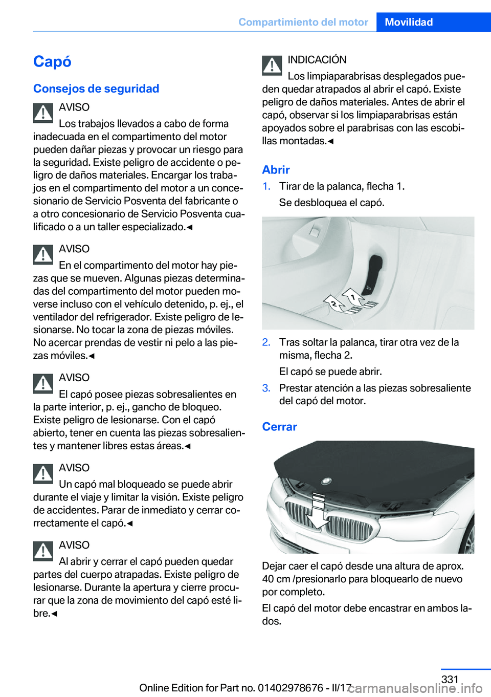 BMW 5 SERIES 2017  Manuales de Empleo (in Spanish) �C�a�p�