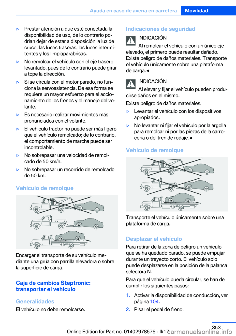 BMW 5 SERIES 2017  Manuales de Empleo (in Spanish) 'y�P�r�e�s�t�a�r� �a�t�e�n�c�i�