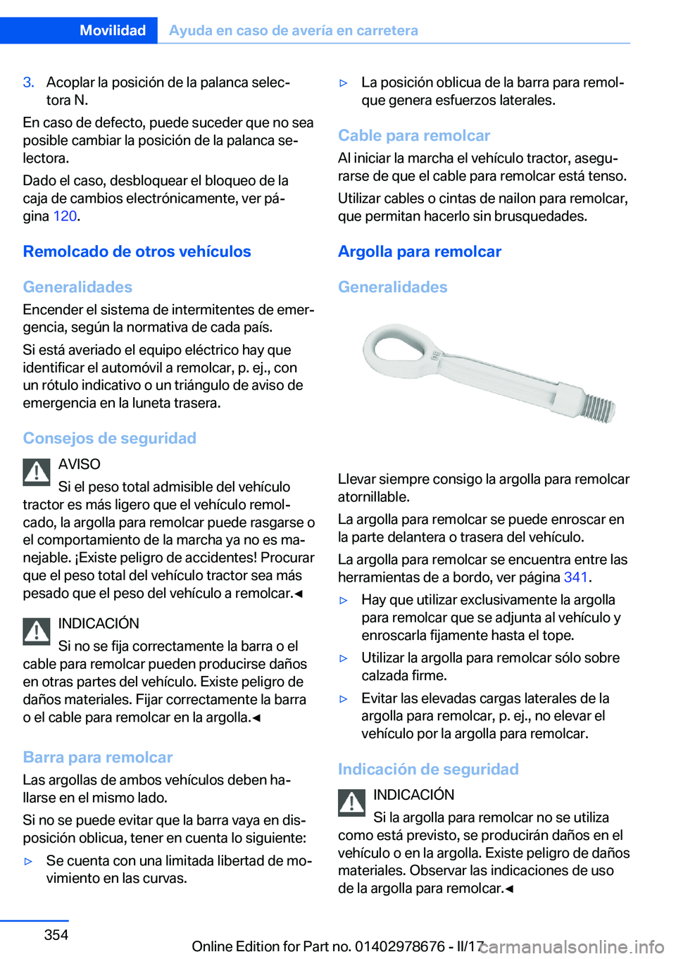 BMW 5 SERIES 2017  Manuales de Empleo (in Spanish) �3�.�A�c�o�p�l�a�r� �l�a� �p�o�s�i�c�i�