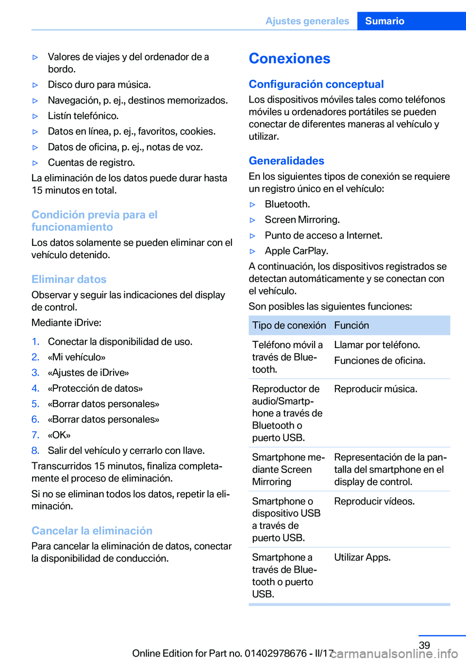 BMW 5 SERIES 2017  Manuales de Empleo (in Spanish) 'y�V�a�l�o�r�e�s� �d�e� �v�i�a�j�e�s� �y� �d�e�l� �o�r�d�e�n�a�d�o�r� �d�e� �a
�b�o�r�d�o�.'y�D�i�s�c�o� �d�u�r�o� �p�a�r�a� �m�