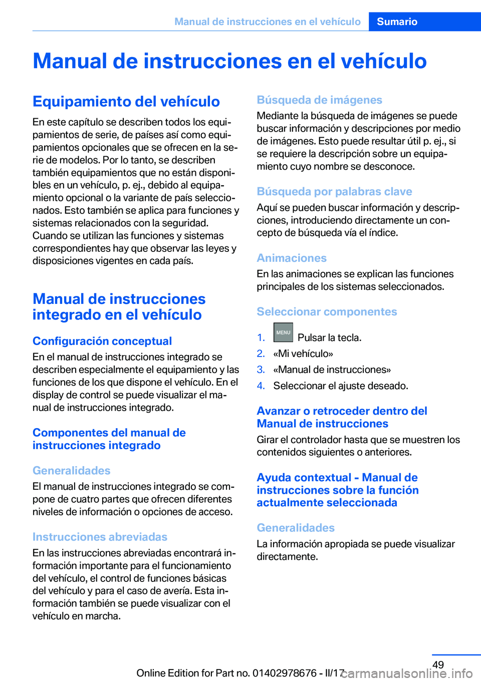 BMW 5 SERIES 2017  Manuales de Empleo (in Spanish) �M�a�n�u�a�l��d�e��i�n�s�t�r�u�c�c�i�o�n�e�s��e�n��e�l��v�e�h�