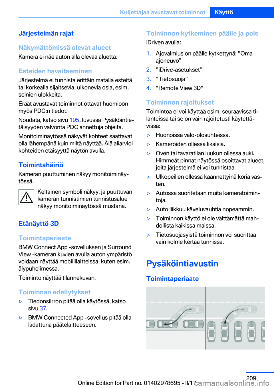 BMW 5 SERIES 2017  Omistajan Käsikirja (in Finnish) �J�