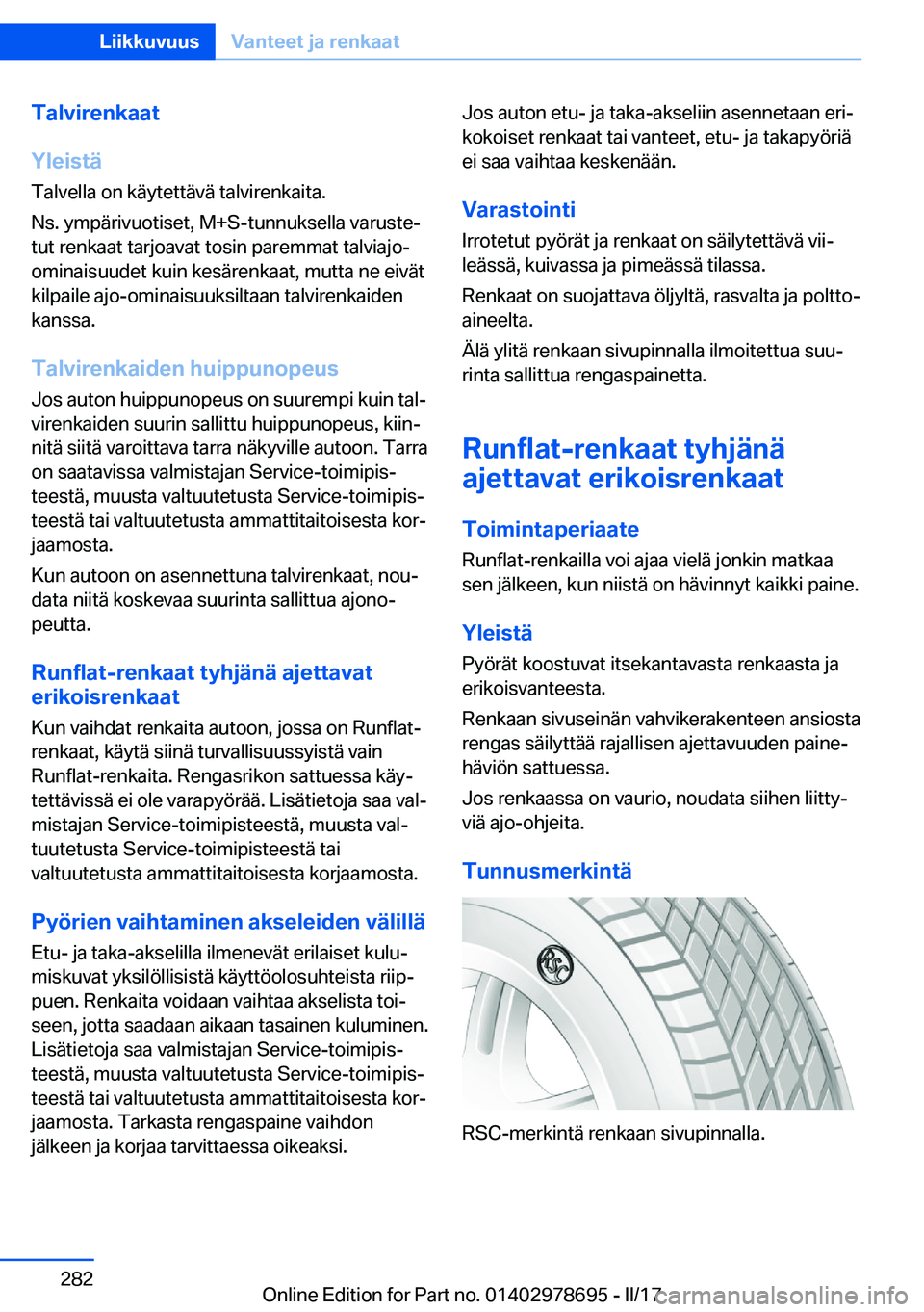 BMW 5 SERIES 2017  Omistajan Käsikirja (in Finnish) �T�a�l�v�i�r�e�n�k�a�a�t
�Y�l�e�i�s�t�
