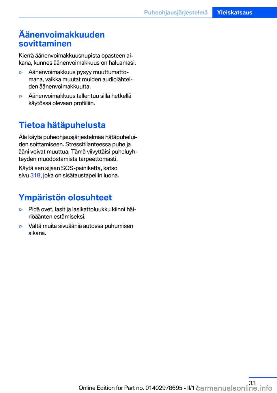 BMW 5 SERIES 2017  Omistajan Käsikirja (in Finnish) �