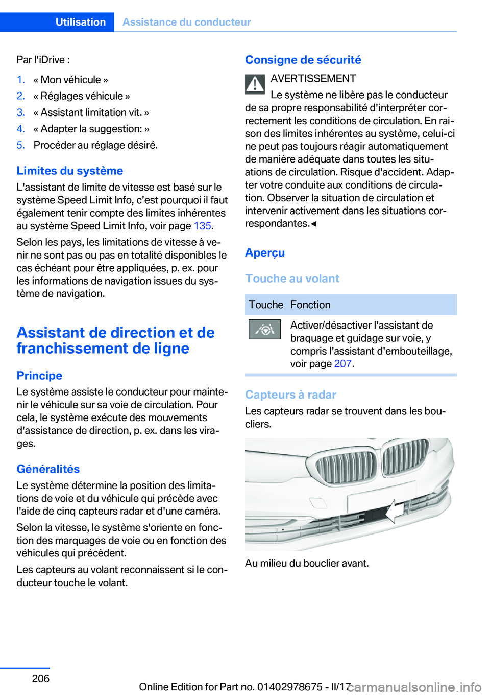 BMW 5 SERIES 2017  Notices Demploi (in French) �P�a�r� �l�'�i�D�r�i�v�e� �:�1�.�k� �M�o�n� �v�é�h�i�c�u�l�e� �{�2�.�k� �R�é�g�l�a�g�e�s� �v�é�h�i�c�u�l�e� �{�3�.�k� �A�s�s�i�s�t�a�n�t� �l�i�m�i�t�a�t�i�o�n� �v�i�t�.� �{�4�.�k� �A�d�a�p�t�e�