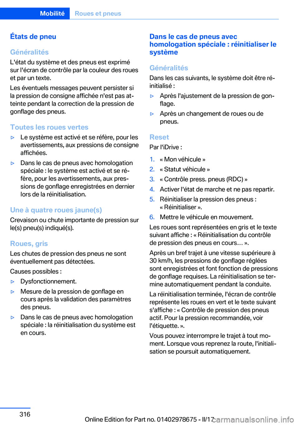 BMW 5 SERIES 2017  Notices Demploi (in French) �