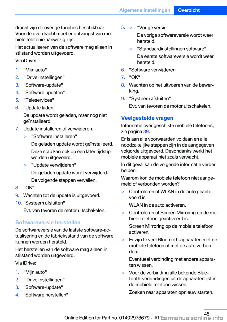 BMW 5 SERIES 2017  Instructieboekjes (in Dutch) �d�r�a�c�h�t� �z�i�j�n� �d�e� �o�v�e�r�i�g�e� �f�u�n�c�t�i�e�s� �b�e�s�c�h�i�k�b�a�a�r�.�V�o�o�r� �d�e� �o�v�e�r�d�r�a�c�h�t� �m�o�e�t� �e�r� �o�n�t�v�a�n�g�s�t� �v�a�n� �m�oj
�b�i�e�l�e� �t�e�l�e�f�
