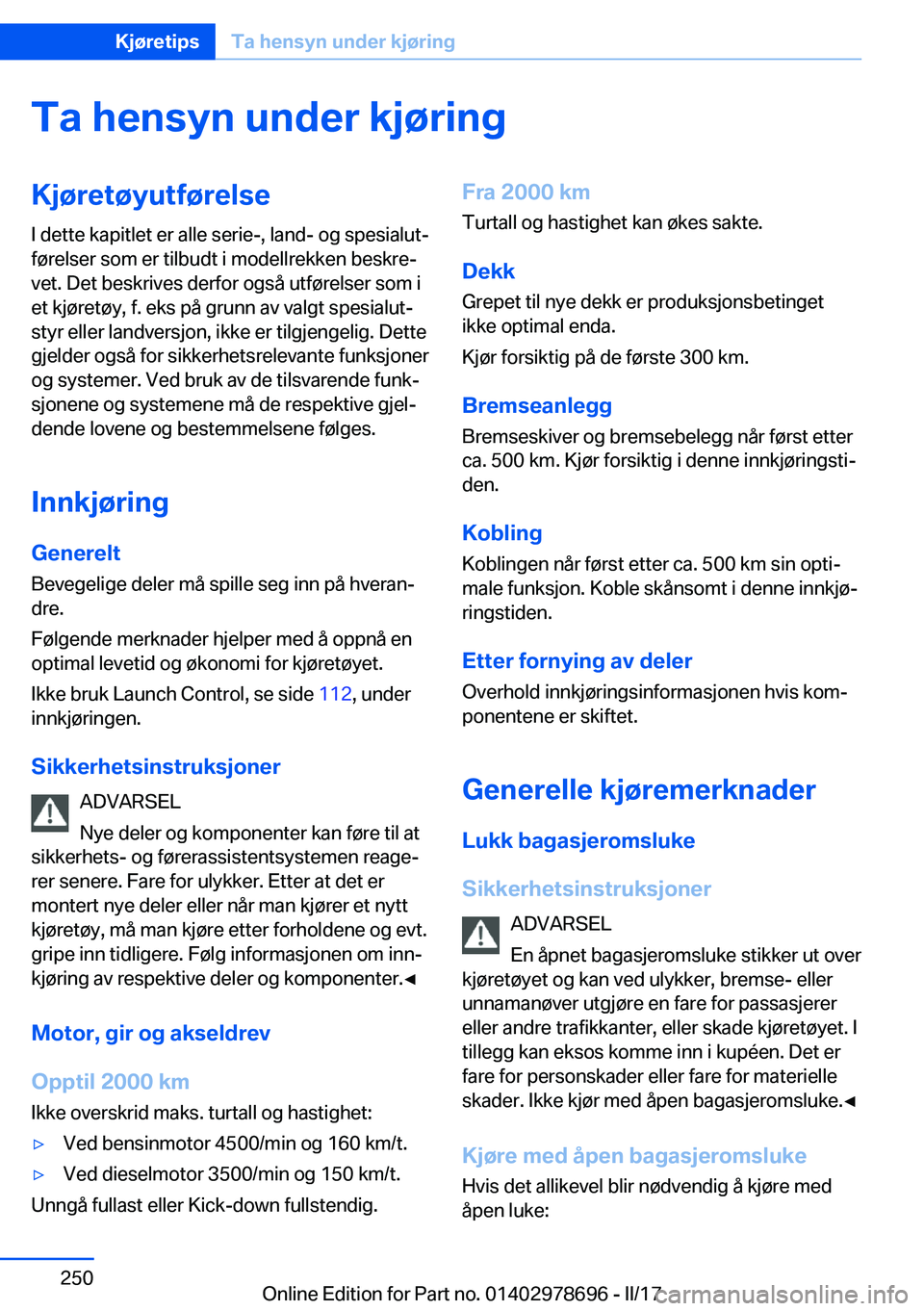 BMW 5 SERIES 2017  InstruksjonsbØker (in Norwegian) �T�a��h�e�n�s�y�n��u�n�d�e�r��k�j�
