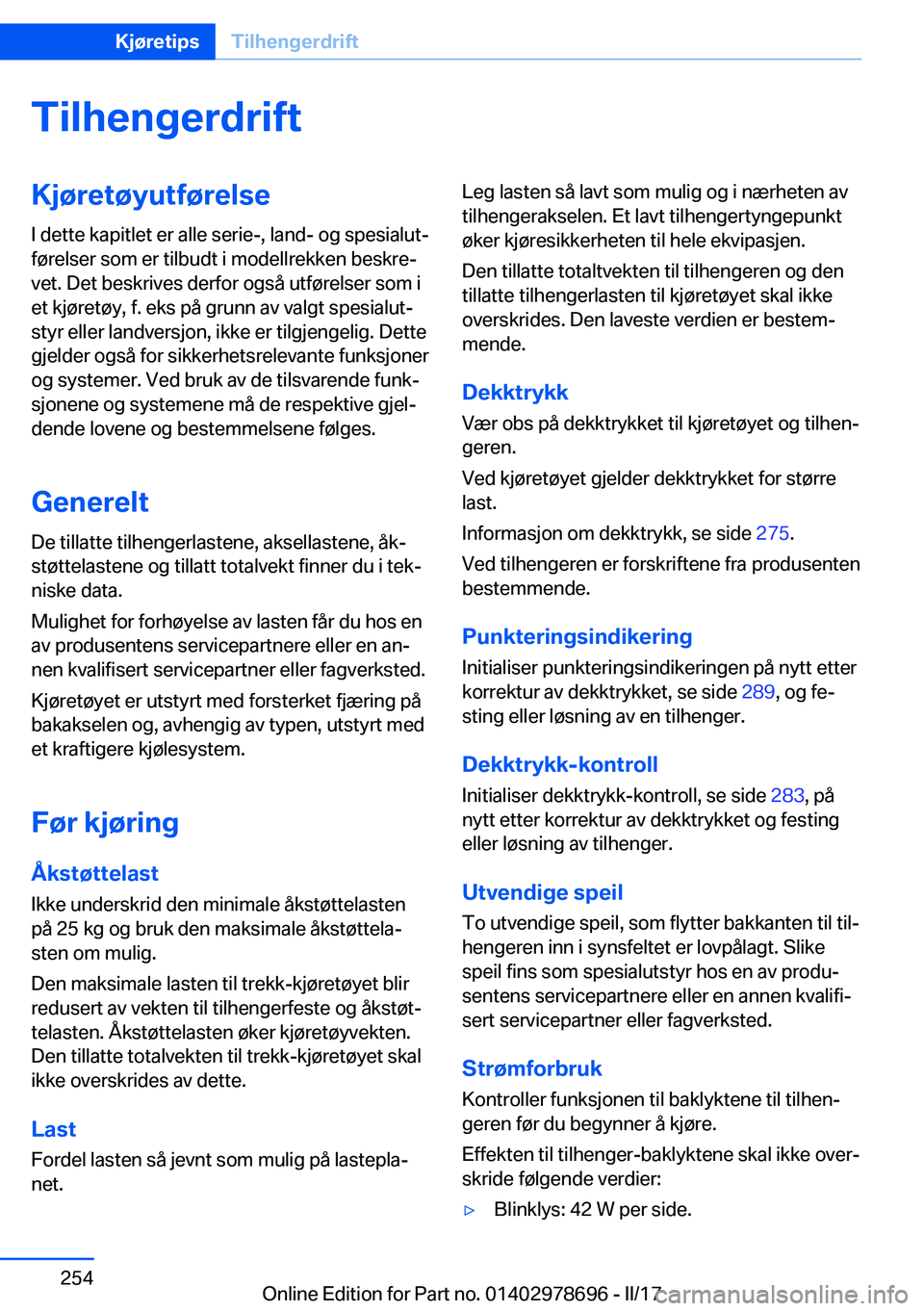 BMW 5 SERIES 2017  InstruksjonsbØker (in Norwegian) �T�i�l�h�e�n�g�e�r�d�r�i�f�t�K�j�