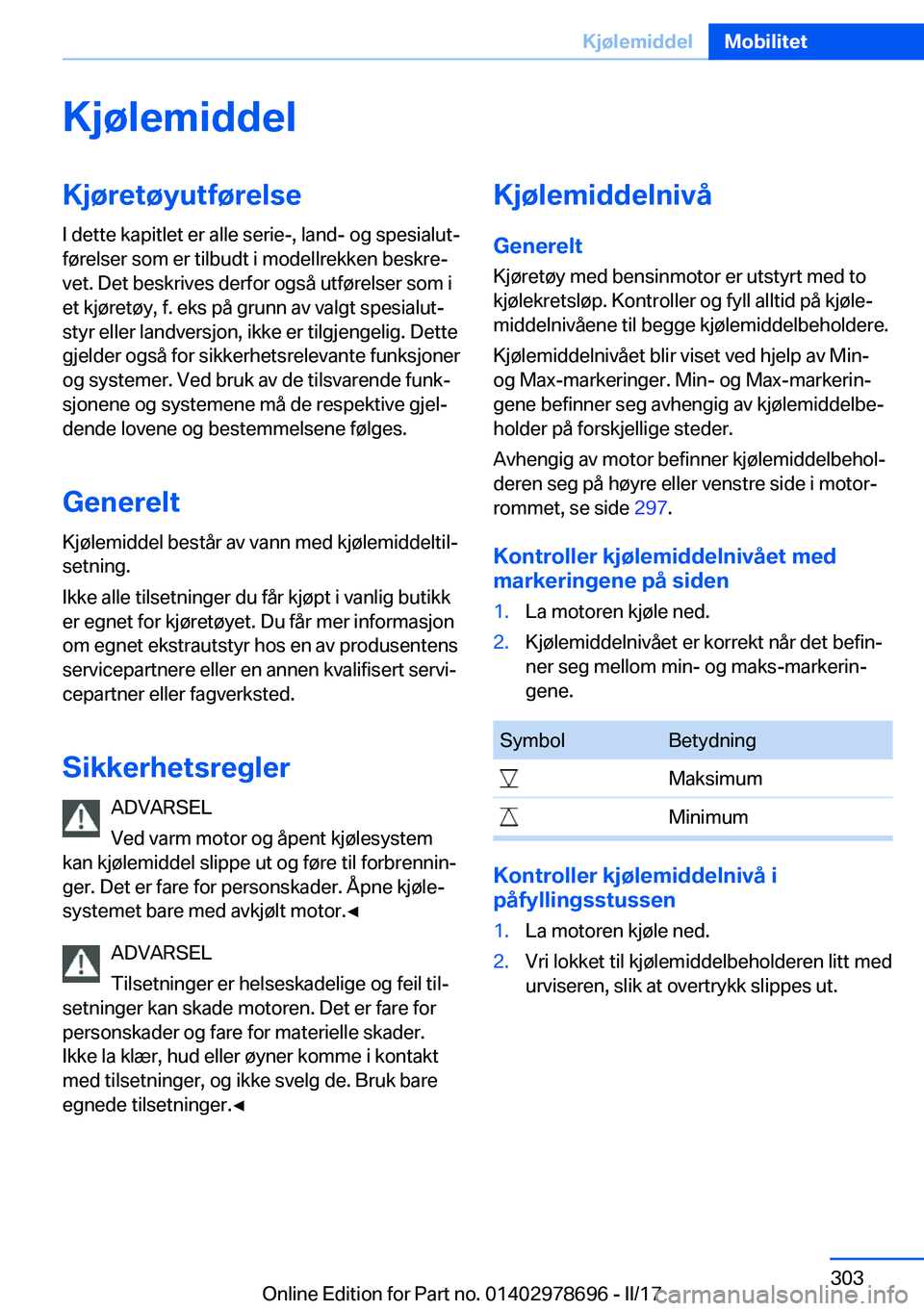 BMW 5 SERIES 2017  InstruksjonsbØker (in Norwegian) �K�j�