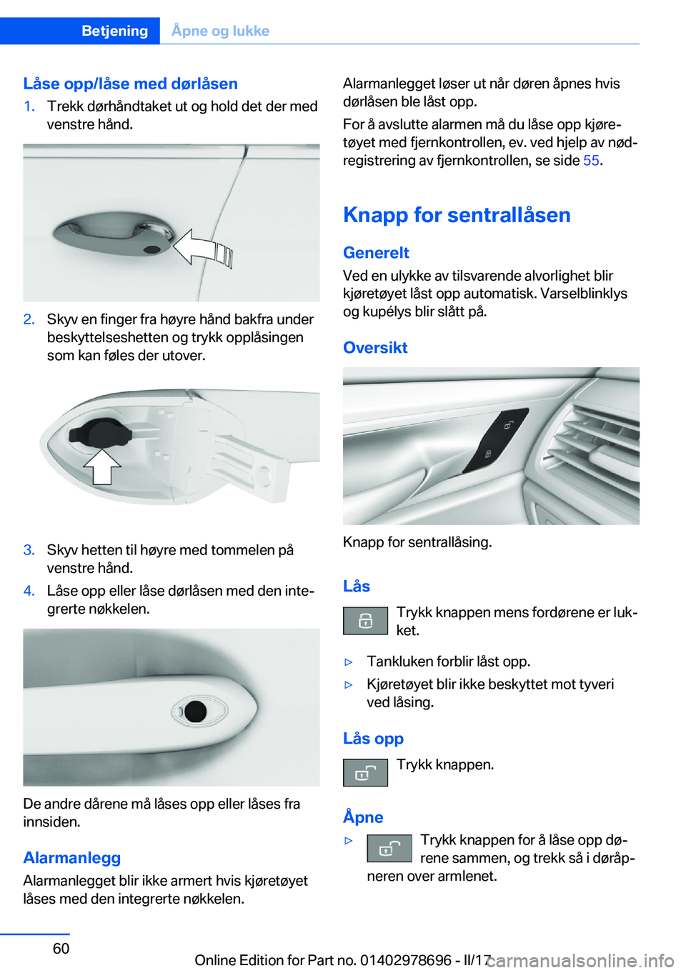 BMW 5 SERIES 2017  InstruksjonsbØker (in Norwegian) �L�å�s�e��o�p�p�/�l�å�s�e��m�e�d��d�