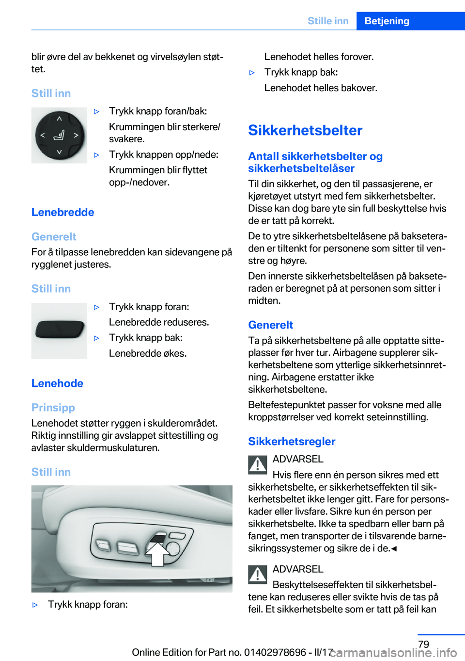 BMW 5 SERIES 2017  InstruksjonsbØker (in Norwegian) �b�l�i�r� �