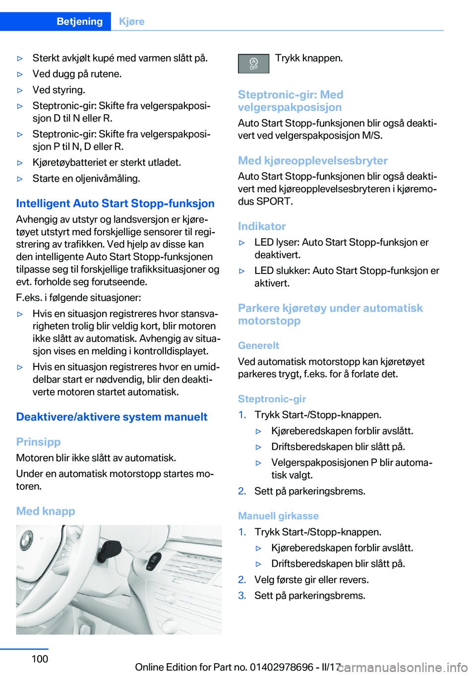 BMW 5 SERIES 2017  InstruksjonsbØker (in Norwegian) 'y�S�t�e�r�k�t� �a�v�k�j�