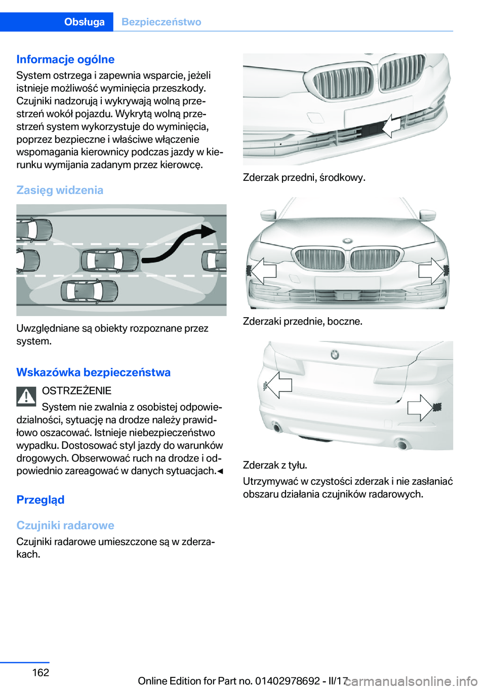 BMW 5 SERIES 2017  Instrukcja obsługi (in Polish) �I�n�f�o�r�m�a�c�j�e��o�g�