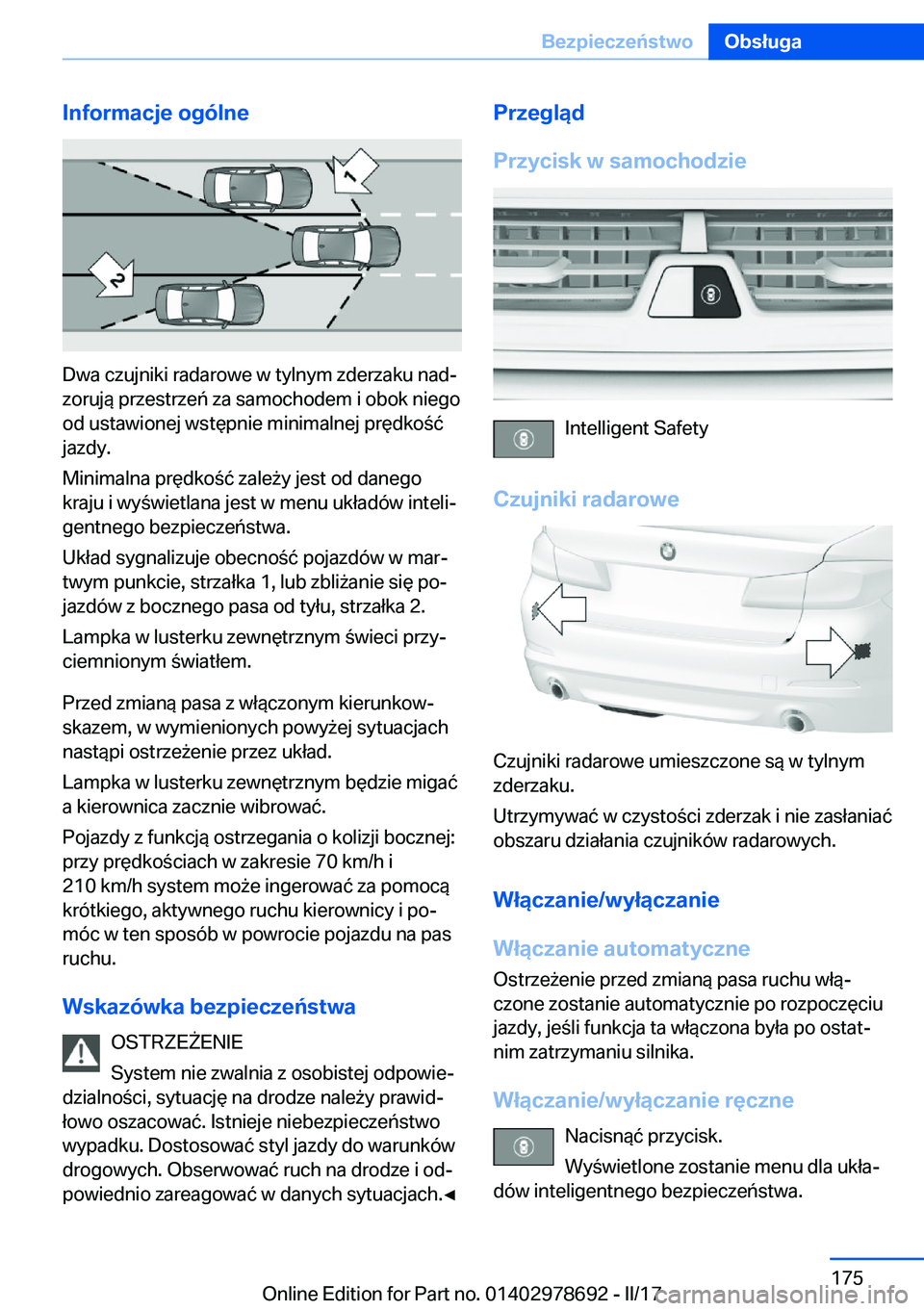 BMW 5 SERIES 2017  Instrukcja obsługi (in Polish) �I�n�f�o�r�m�a�c�j�e��o�g�